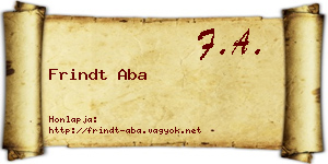 Frindt Aba névjegykártya